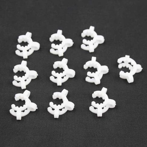 Plastic Joint Clips, 10pcs Keck Clips 3 Sizes (10mm 14mm 19mm) Lab Keck Clamp for Glass Standard Conical Interface Clip Ground Glass Joint, White (10mm) in Kuwait