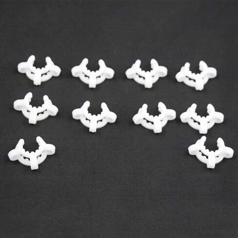 Plastic Joint Clips, 10pcs Keck Clips 3 Sizes (10mm 14mm 19mm) Lab Keck Clamp for Glass Standard Conical Interface Clip Ground Glass Joint, White (10mm) in Kuwait