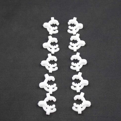 Plastic Joint Clips, 10pcs Keck Clips 3 Sizes (10mm 14mm 19mm) Lab Keck Clamp for Glass Standard Conical Interface Clip Ground Glass Joint, White (10mm) in Kuwait
