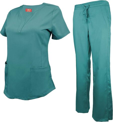 مجموعة فرك نسائية فائقة النعومة برقبة منسدلة وجيبين من M&M SCRUBS in Kuwait