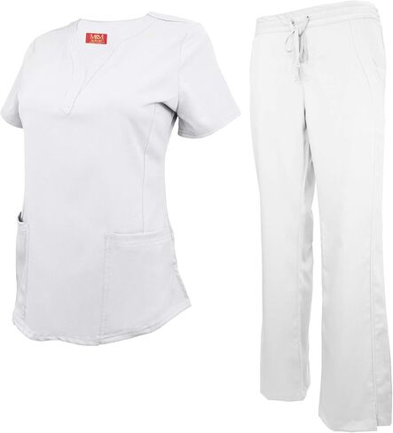 مجموعة فرك نسائية فائقة النعومة برقبة منسدلة وجيبين من M&M SCRUBS in Kuwait