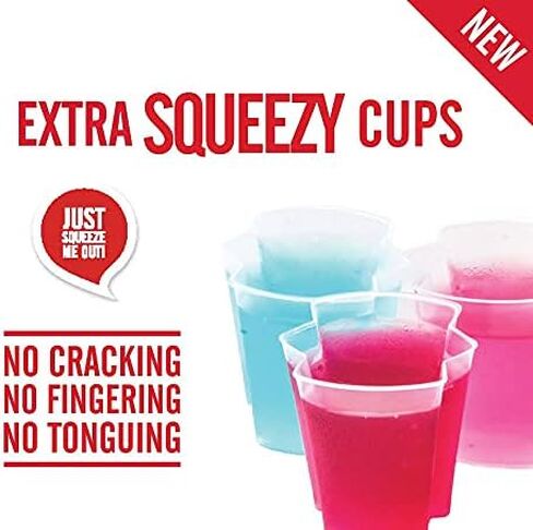 50 EZ-Squeeze Jello Shot Cups With Lids - 2 oz Max Capacity-New and Improved Design 2019 - Jello Shot Cups With Lids Stack-able - Easy To Squeeze -Fun For All Occasions in Saudi Arabia