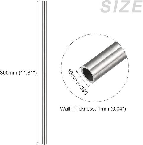أنبوب METALLIXITY 304 من الفولاذ المقاوم للصدأ (3 مم OD × 0.2 مم جدار T × 250 مم طول) قطعتان، أنابيب مستقيمة - للتأثيث المنزلي والآلات in Kuwait