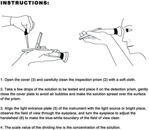 مقياس انكسار بركس - مقياس انكسار بركس محمول باليد 0-80% جهاز قياس سائل بركس RHB-80ATC in Kuwait
