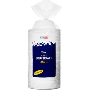 250 Pack- 5 Oz Disposable Plastic Bowls Plates - Strong and Sturdy - Heat-Resistant and Soak-Proof - Does Not Melt or Cave in Microwave - Heavy Duty BPA-Free Plastic in Saudi Arabia
