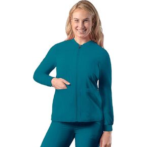 Adar Addition Scrubs for Women - Zippered Bomber Scrub Jacket