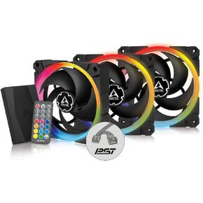 ARCTIC BioniX P120 A-RGB (3 حزم، بما في ذلك وحدة تحكم A-RGB) - مروحة محسنة للضغط 120 مم مع A-RGB، PWM، مبرد، محمل ديناميكي سائل، 400-2300 دورة في الدقيقة - أسود in Kuwait