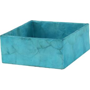 Napkin Holders for Kitchen Aqua Blue Capiz (Cocktail)