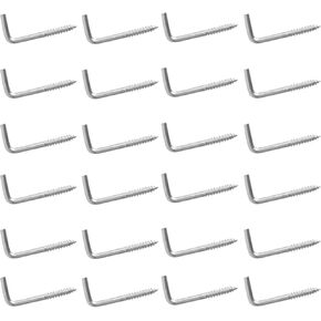 YXQ 24pcs Square Bend Hooks,M3-33x14mm Self-Tapping L Shape Right Angle Wall Hook for Hang Display Medal Jewelry, Zinc Plated