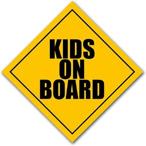 Magnetic Kids On Board Caution Sign Shaped Magnet (Safety Vehicle Drive Safely Children for Cars, Trucks, and Busses (5 x 5 inch) in Kuwait