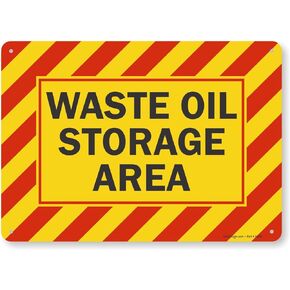 SmartSign "Waste Oil Storage Area" Sign | 10" x 14" Plastic