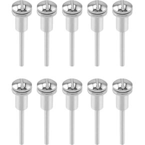 QWORK عرقوب قطع عجلة HSS حامل مغزل، 10 قطع 1/8 "عرقوب مغزل قطع عجلة طاحونة قطع عجلة مغزل لقطع عالية السرعة، متوافق مع معظم قطع الأدوات الدوارة in Kuwait