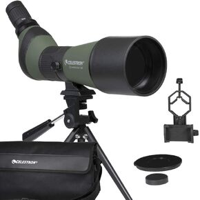Celestron LandScout 20-60x80 Angled Spotting Scope for Long-Range Viewing | 20-60x High-Power Zoom, Large 80mm Objective Lens, Smartphone Digiscoping Adapter & Tabletop Tripod Included, Multi-Coated in Saudi Arabia