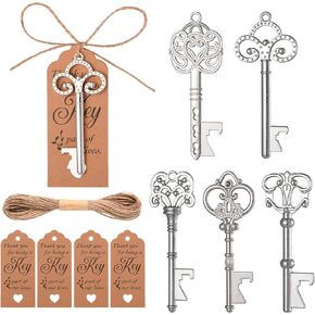 50 قطعة من فتاحات الزجاجات ذات الهيكل العظمي العتيق هدايا الزفاف، هدايا حفلات العودة للضيوف (برونزية) in Kuwait