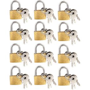 6 Pieces Mini Locks with Keys, Small Solid Brass Padlock Suitcase Locks for Luggage, Backpacks, Toolbox, Jewelry Box, Storage Unit School Gym Locker