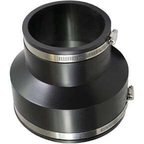 Supply Giant 6I5I Flexible Pvc Reducing Coupling with Stainless Steel Clamps, 6 x 4 Inch, Black in Kuwait
