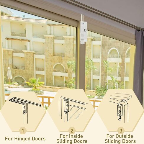 Sliding Door Lock Rectangle Patio Door Lock Keyed for Sliding Glass Door Hinged Door Security Bar Heavy Duty Steel Bolt Zinc Alloy Iron Portable Lock to Prevent Sliding or Lifting of Door (1 Piece) in Saudi Arabia