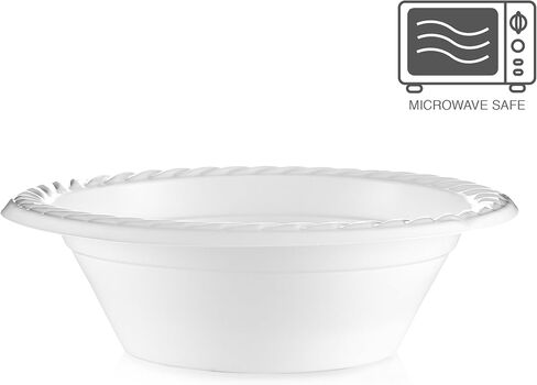 250 Pack- 5 Oz Disposable Plastic Bowls Plates - Strong and Sturdy - Heat-Resistant and Soak-Proof - Does Not Melt or Cave in Microwave - Heavy Duty BPA-Free Plastic in Kuwait