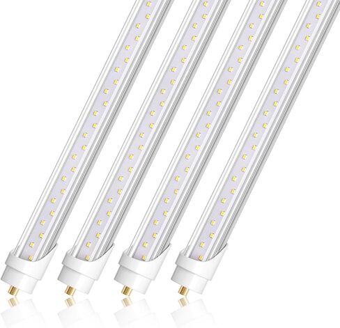Barrina 8 FT LED Tube Lights, 44W 5500lm 5000K, Super Bright,T8 T10 T12 LED Bulb, FA8 Single Pin LED Lights, Clear Cover,LED Shop Bulbs to Replace Fluorescent Light Bulbs Pack of 12 in Kuwait