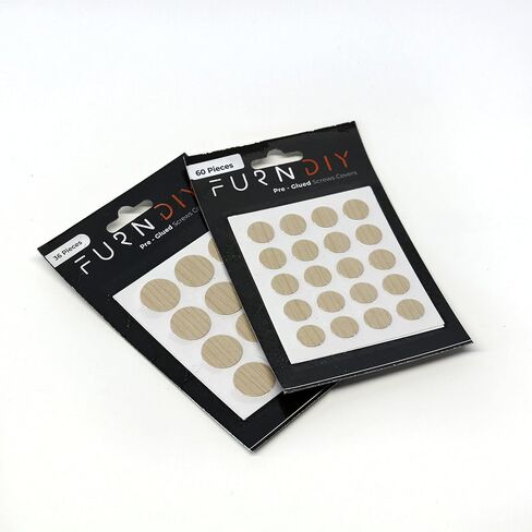 Furndiy 21mm 36 Pcs Walnut Self-Adhesive Screw Cover Caps - Screw&Nail Hole Hiding - Screw Hole Stickers - Based in USA (Walnut, 7/8" - 21mm) in Kuwait