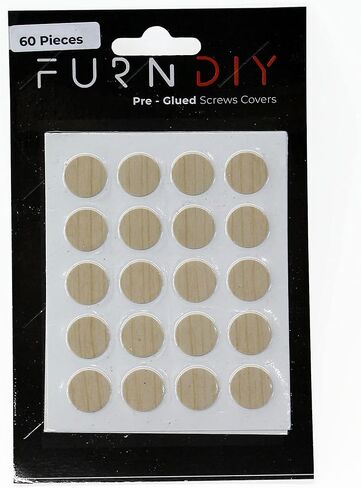 Furndiy 21mm 36 Pcs Walnut Self-Adhesive Screw Cover Caps - Screw&Nail Hole Hiding - Screw Hole Stickers - Based in USA (Walnut, 7/8" - 21mm) in Kuwait