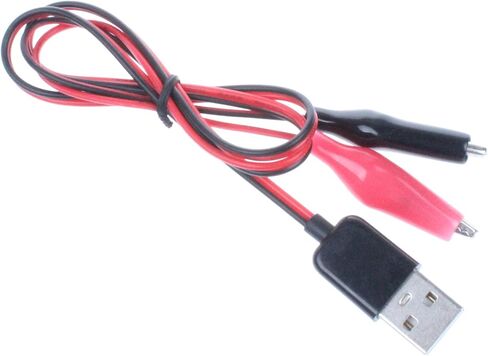 نويتو محول سلك اختبار بمشبك تمساح الى USB ذكر، كيبل اختبار بمشبك تمساح احمر واسود 60 سم - قطعتين in Kuwait