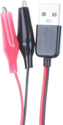 نويتو محول سلك اختبار بمشبك تمساح الى USB ذكر، كيبل اختبار بمشبك تمساح احمر واسود 60 سم - قطعتين in Kuwait