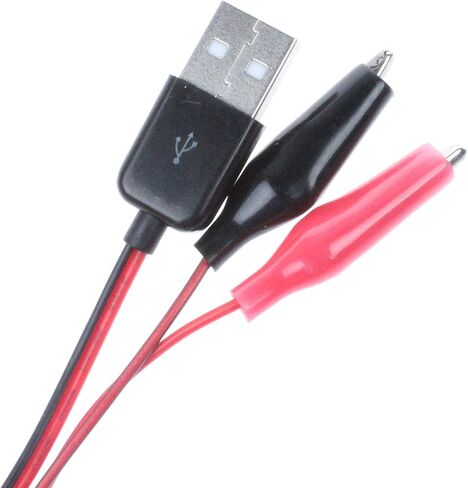 نويتو محول سلك اختبار بمشبك تمساح الى USB ذكر، كيبل اختبار بمشبك تمساح احمر واسود 60 سم - قطعتين in Kuwait