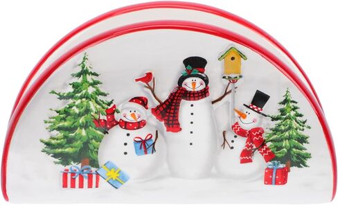 DOITOOL عيد الميلاد منديل حامل السيراميك عيد الميلاد موزع الأنسجة عطلة حامل مناديل ثلج ورقة التخزين المنظم لكونترتوب in Kuwait