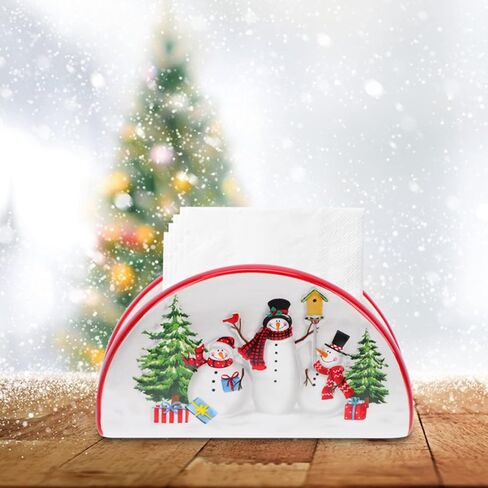 DOITOOL عيد الميلاد منديل حامل السيراميك عيد الميلاد موزع الأنسجة عطلة حامل مناديل ثلج ورقة التخزين المنظم لكونترتوب in Kuwait