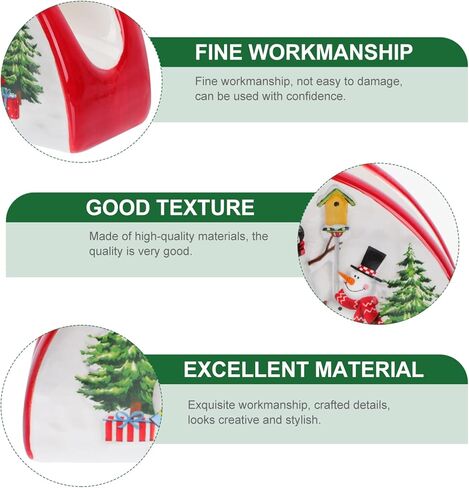 DOITOOL عيد الميلاد منديل حامل السيراميك عيد الميلاد موزع الأنسجة عطلة حامل مناديل ثلج ورقة التخزين المنظم لكونترتوب in Kuwait