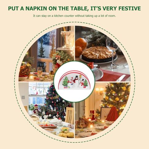 DOITOOL عيد الميلاد منديل حامل السيراميك عيد الميلاد موزع الأنسجة عطلة حامل مناديل ثلج ورقة التخزين المنظم لكونترتوب in Kuwait