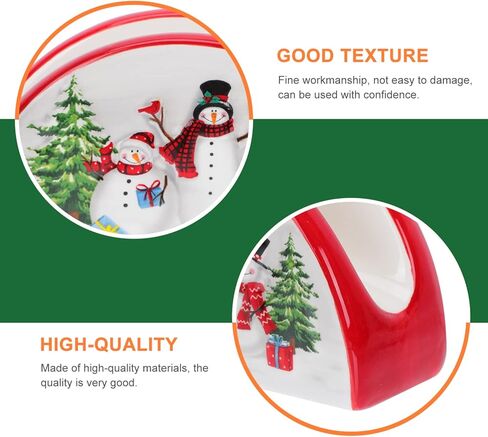 DOITOOL عيد الميلاد منديل حامل السيراميك عيد الميلاد موزع الأنسجة عطلة حامل مناديل ثلج ورقة التخزين المنظم لكونترتوب in Kuwait