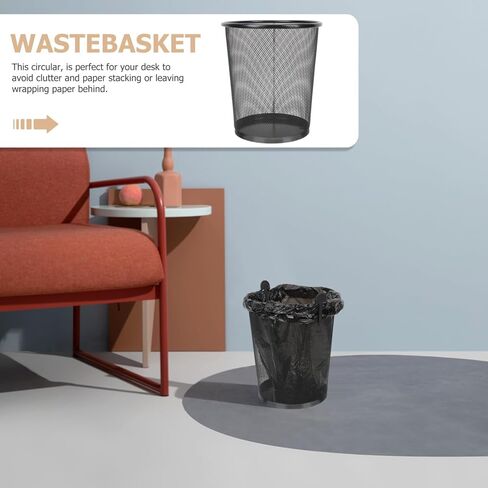 مجموعة واحدة من Cabilock، شبكة حديدية، حاوية قمامة منزلية، سلة قمامة، حامل قمامة المطبخ، ديكور مكتبي عتيق، سلة المهملات، ديكور أسود، سلة نفايات، تخزين القمامة، يمكن دلو النفايات in Kuwait