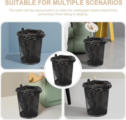 مجموعة واحدة من Cabilock، شبكة حديدية، حاوية قمامة منزلية، سلة قمامة، حامل قمامة المطبخ، ديكور مكتبي عتيق، سلة المهملات، ديكور أسود، سلة نفايات، تخزين القمامة، يمكن دلو النفايات in Kuwait