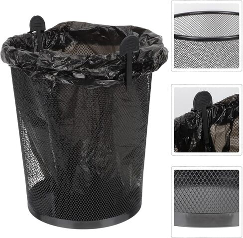 مجموعة واحدة من Cabilock، شبكة حديدية، حاوية قمامة منزلية، سلة قمامة، حامل قمامة المطبخ، ديكور مكتبي عتيق، سلة المهملات، ديكور أسود، سلة نفايات، تخزين القمامة، يمكن دلو النفايات in Kuwait