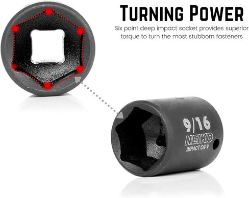 NEIKO 02481A 1/4" مجموعة مقابس تأثير المحرك، 30 قطعة، أحجام مترية 4 - 15 مم، مآخذ عميقة وضحلة، فولاذ فاناديوم الكروم، مخفض 3/8 بوصة إلى 1/4 بوصة، محول تأثير مقبس سداسي الساق، مجموعة مفتاح ربط in Kuwait