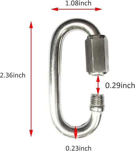 Quick Link, 304 Stainless Steel D Shape Locking Carabiner Heavy Duty Repair Link Pets Keychain for Outdoor Traveling Equipment in Kuwait