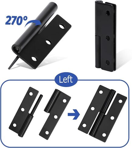 2 PCS Black Lift Off Hinge 2.5Inch Stainless Steel Detachable Small Lift Off Hinges Left Handed Slip Joint Flag Hinges Rising Butt Door Hinges in Kuwait