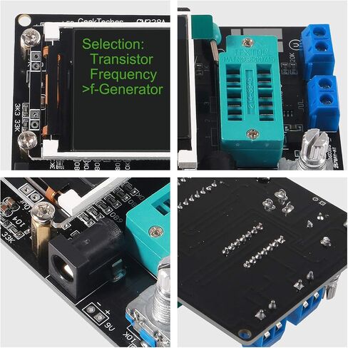 اختبار الترانزستور، ACEIRMC متعدد الوظائف LCD GM328A اختبار الترانزستور الصمام الثنائي السعة ESR الجهد تردد متر PWM مربع موجة إشارة مولد SMT in Saudi Arabia