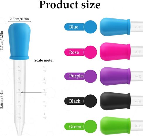 20Pcs Liquid Droppers Silicone 5ml with a Clean Brush Plastic Pipettes Eye Dropper with Bulb Tip for Candy Mold,Candy Molds Gelatin Maker,Industrial Science and Crafts Projects in Kuwait