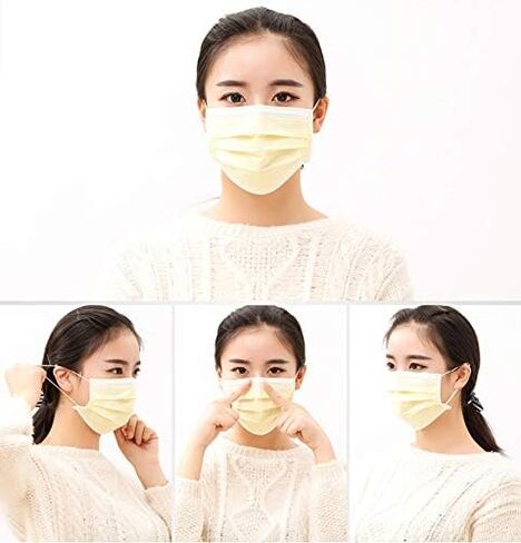 70 Pcs Multicolored Disposable Face Masks | 3-ply Breathable Non-Woven Mouth Cover for Personal | 7 Color 70 Packs Masks Individually Wrapped in Saudi Arabia