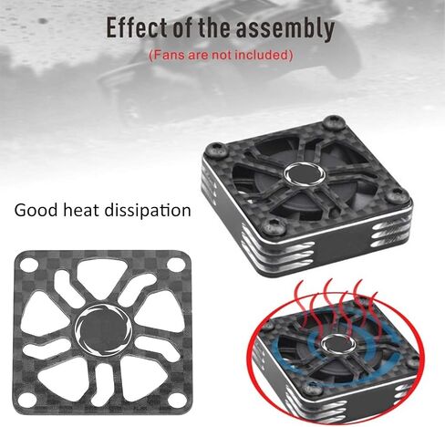 RiToEasysports RC Motor Cooling Fan Cover Carbon Fiber Regulating Fan Protection Cover(40mm) in Kuwait