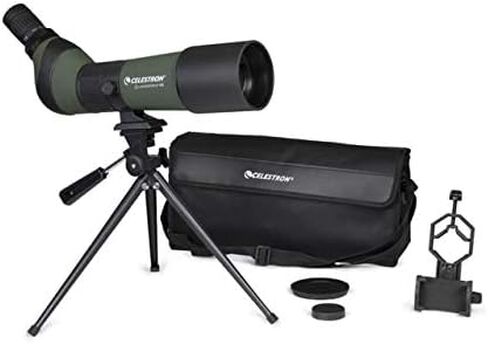 Celestron – LandScout 65mm Angled Spotting Scope – Fully Coated Optics – 20–60x Zoom Eyepiece – Rubber Armored – Tabletop Tripod and Smartphone Adapter in Saudi Arabia