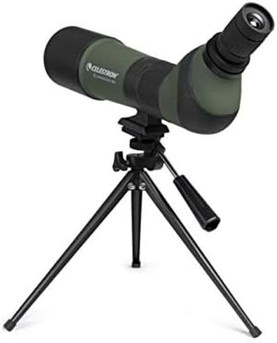 Celestron – LandScout 65mm Angled Spotting Scope – Fully Coated Optics – 20–60x Zoom Eyepiece – Rubber Armored – Tabletop Tripod and Smartphone Adapter in Saudi Arabia