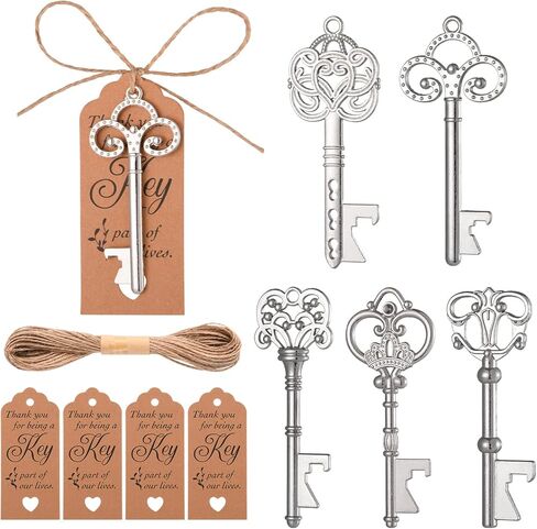 50 قطعة من فتاحات الزجاجات ذات الهيكل العظمي العتيق هدايا الزفاف، هدايا حفلات العودة للضيوف (برونزية) in Kuwait