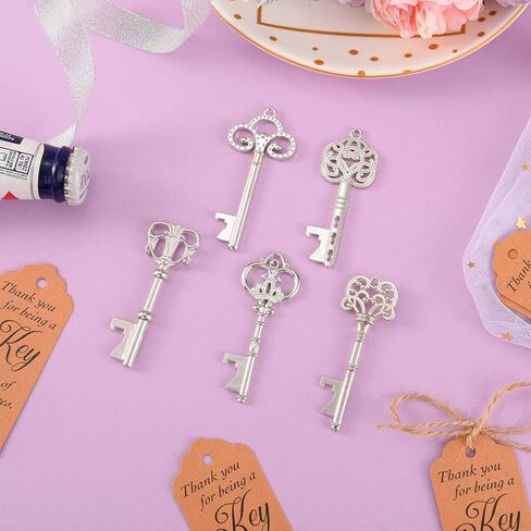 50 قطعة من فتاحات الزجاجات ذات الهيكل العظمي العتيق هدايا الزفاف، هدايا حفلات العودة للضيوف (برونزية) in Kuwait