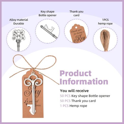 50 قطعة من فتاحات الزجاجات ذات الهيكل العظمي العتيق هدايا الزفاف، هدايا حفلات العودة للضيوف (برونزية) in Kuwait