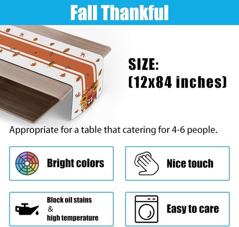 Hello Fall Table Runner,Chrysanthemum in Jar Seasonal Harvest Farmhouse Thanksgiving Kitchen Dining Table Decoration for Indoor Outdoor Home Party Decor12 x 36 Inches Long in Kuwait