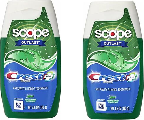 Crest Complete Whitening Plus Scope Tartar Control Toothpaste, Minty Fresh Liquid Gel, 4.6 Oz (130g) - Pack of 2 in Saudi Arabia